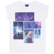Koszulki i topy damskie - Biały, damski t-shirt Kraina Lodu DISNEY XL - miniaturka - grafika 1