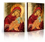 Ikony i obrazy sakralne - Ikona religijna Matka Boża z Dzieciątkiem Jezus (Eleusa) - miniaturka - grafika 1