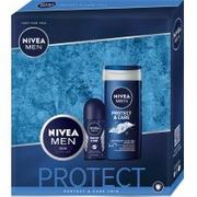 Zestawy kosmetyków męskich - Nivea Zestaw Men Protect a'3 roll-on+ Żel + Krem 350165 - miniaturka - grafika 1