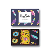 Skarpetki męskie - Happy Socks Sweets Gift Box, kolorowe i zabawne, Skarpety dla kobiet i mężczyzn, Niebieski-Liliowy-Różowy-Żółty 3 pary (41-46) - miniaturka - grafika 1