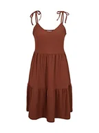 Sukienki - TOM TAILOR Denim Damski Sukienka mini z falbaną 1031753, 29566 - Nut Brown, L - miniaturka - grafika 1