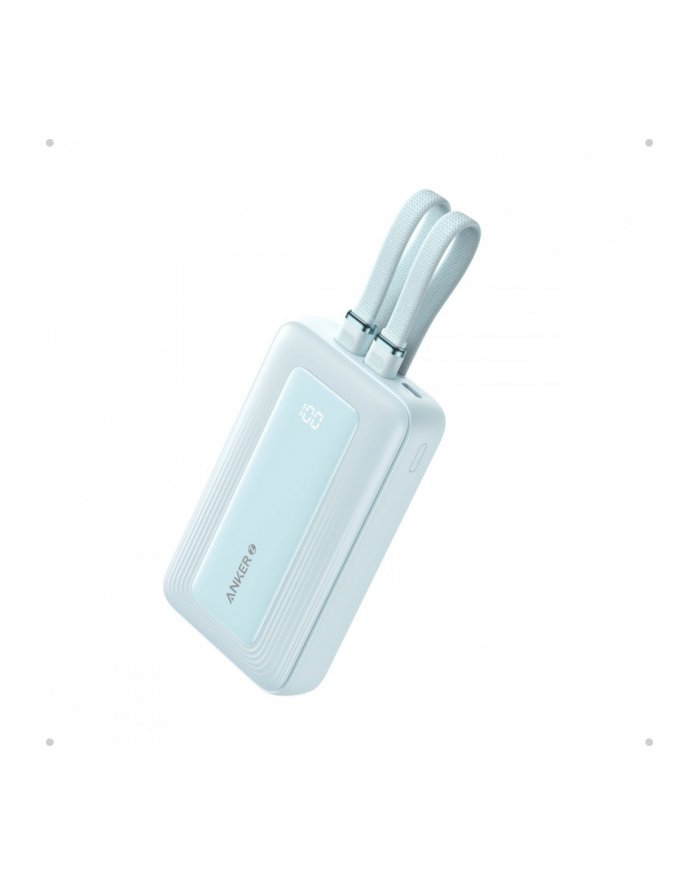 anker Powerbank ZOLO 10000mAh 30W wbudowany kabel USB-C oraz USB-Lightning, niebieski