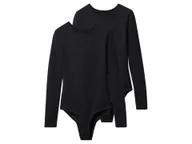Body - esmara® Body damskie z bawełną, 2 sztuki (Czarny, L(44/46)) - miniaturka - grafika 1