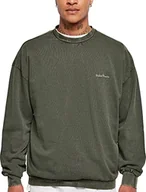 Bluzy męskie - Urban Classics Męska bluza z krótkim rękawem Embroidery Crew, zielona (Bottlegreen), XL, zielony butelkowy, XL - miniaturka - grafika 1