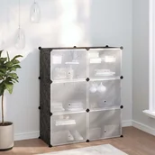 Szafki na buty - Stojak na buty czarny 84,5x31x93,5 cm PP - miniaturka - grafika 1