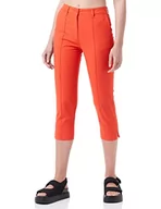 Spodnie damskie - Moschino Damskie spodnie Capri ze streczu bawełnianego, swobodne spodnie, pomarańczowy, 40 PL - miniaturka - grafika 1
