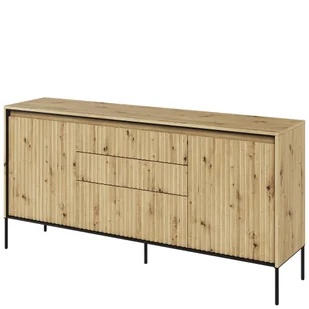 Komoda TR-01 Ryflowana z Oświetleniem Dąb Artisan / Frez Prosty Trend Lenart Dąb Artisan, Czarny - Komody Komoda TR-01 Ryflowana z Oświetleniem Dąb Artisan / Frez Prosty Trend Lenart Dąb Artisan, Czarny - Komody - miniaturka - grafika 1