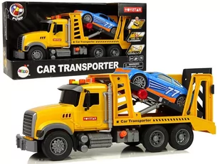 Import LEANToys Samochód Transportowy Laweta Pomoc Rampa Żółty Dźwięki Światła LT-9527-0 - Samochody i pojazdy dla dzieci - miniaturka - grafika 1