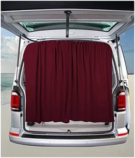 BREMER SITZBEZÜGE Osłona na tylną klapę, osłona bagażnika, ochrona przed słońcem, zasłona kompatybilna z VW T5, T6, T6.1, Multivan, Transporter, Caravelle, w kolorze czerwonego wina - Zasłony - miniaturka - grafika 1