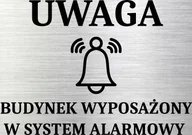 Tablice i flipcharty - Tabliczka aluminiowa na drzwi bramę Uwaga System Alarmowy 15x10 - miniaturka - grafika 1