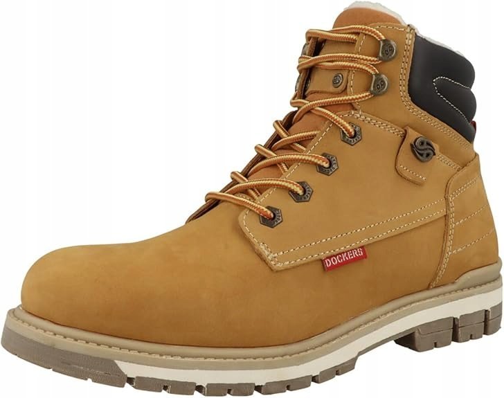 DOCKERS BY GERLI TRZEWIKI BRĄZOWE SZNUROWANE ZA KOSTKĘ SKÓRZANE 40 1Ż4C