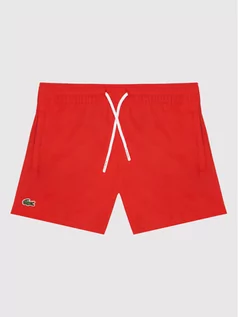 Kąpielówki dla chłopców - Lacoste Szorty kąpielowe MJ4756 Czerwony Regular Fit - grafika 1