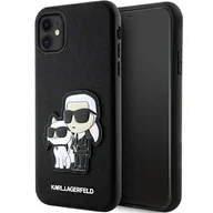 Etui i futerały do telefonów - Karl Lagerfeld KLHCN61SANKCPK iPhone 11 / Xr 6.1" hardcase czarny/black Saffiano Karl & Choupette - miniaturka - grafika 1