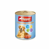 Mokra karma dla psów - Dolina Noteci Flipper z wołowiną i drobiem 12x400g 54219-uniw - miniaturka - grafika 1