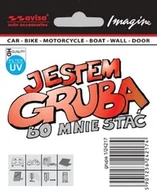 Akcesoria motoryzacyjne - Naklejka Na Auto Jestem Gruba Bo Mnie Stać 9,5x6,5 cm 1/24217 - miniaturka - grafika 1
