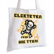 Torby i wózki na zakupy - Torba Bawełniana biała dla Elektryka Na Prezent ekologiczna Trwały Nadruk - miniaturka - grafika 1