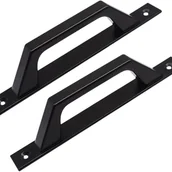 Zawiasy, okucia i inne akcesoria - Zestaw dwóch eleganckich aluminiowych klamek do drzwi tarasowych i bram, kolor czarny - miniaturka - grafika 1