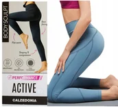 Legginsy - lLegginsy sportowe damskie CALZEDONIA Active kryjące modelujące błękitne L - miniaturka - grafika 1