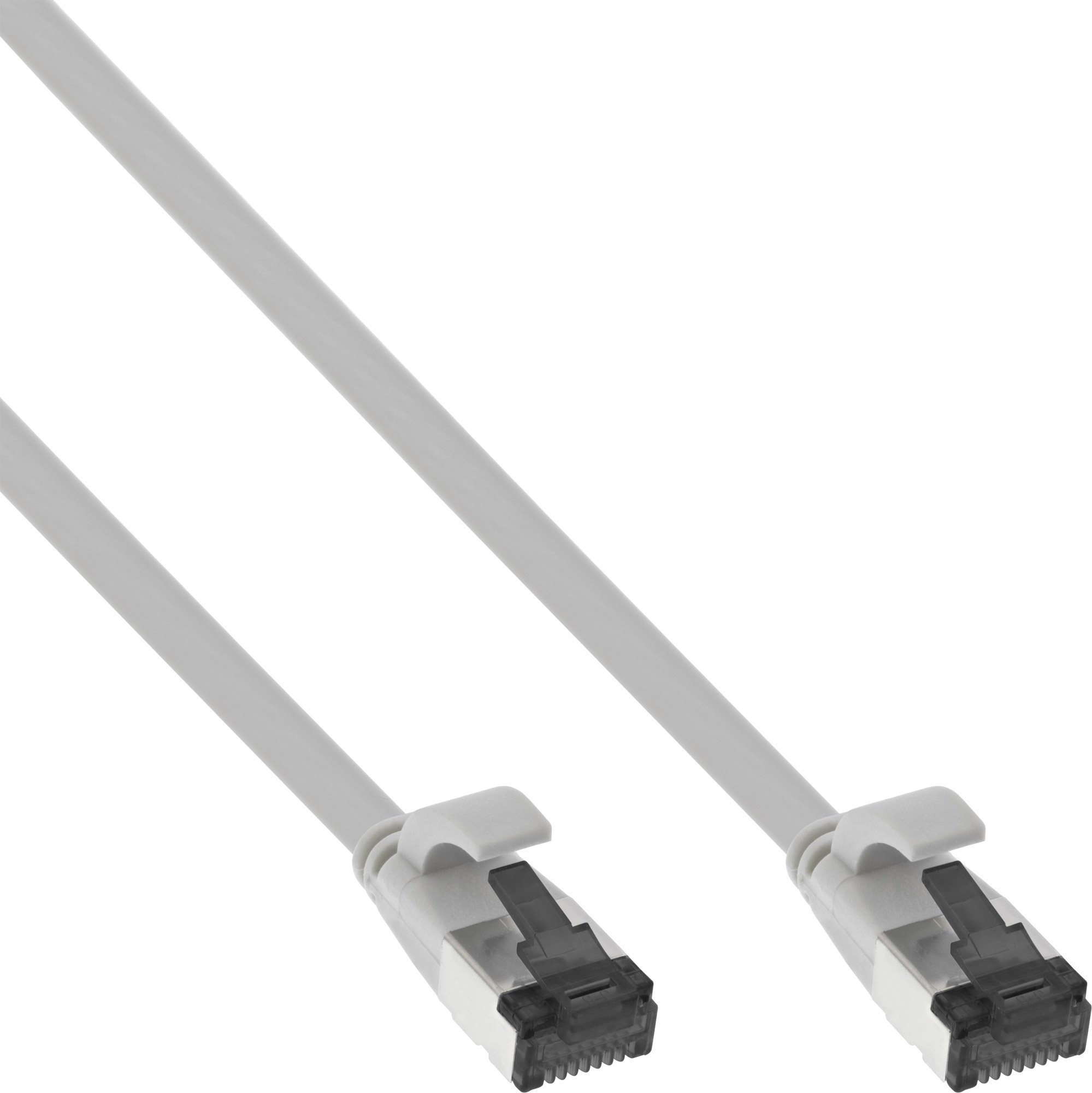 InLine InLine® Flat patch cable, U/FTP, Cat.8.1, TPE halogen free, grey, 2m