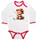 Body dla niemowląt - Body dziecięce Pluszowy Miś Wędkarz Łowiący Rybę Dzień Misia 62/68 - miniaturka - grafika 1