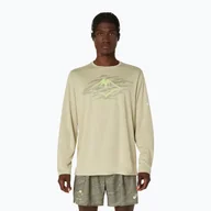 Sport OUTLET - Longsleeve do biegania męski ASICS Fujitrail Logo LS khaki WYSYŁKA W 24H 30 DNI NA ZWROT - miniaturka - grafika 1