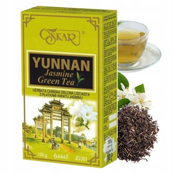 OSKAR YUNNAN green tea HERBATA ZIELONA z jaśminem CHIŃSKA liściasta 100 G