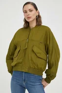 Kurtki damskie - G-Star Raw kurtka bomber damski kolor zielony przejściowa - miniaturka - grafika 1