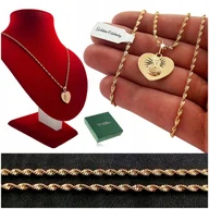 Łańcuszki - Złoty Łańcuszek Medalik Szkaplerz 18K Prezent Na Komunię, Chrzest+Dedykacja - miniaturka - grafika 1