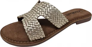 Lazamani Flor klapki damskie skórzane złote rozmiar 39 - Klapki i japonki damskie Lazamani Flor klapki damskie skórzane złote rozmiar 39 - Klapki i japonki damskie - miniaturka - grafika 1