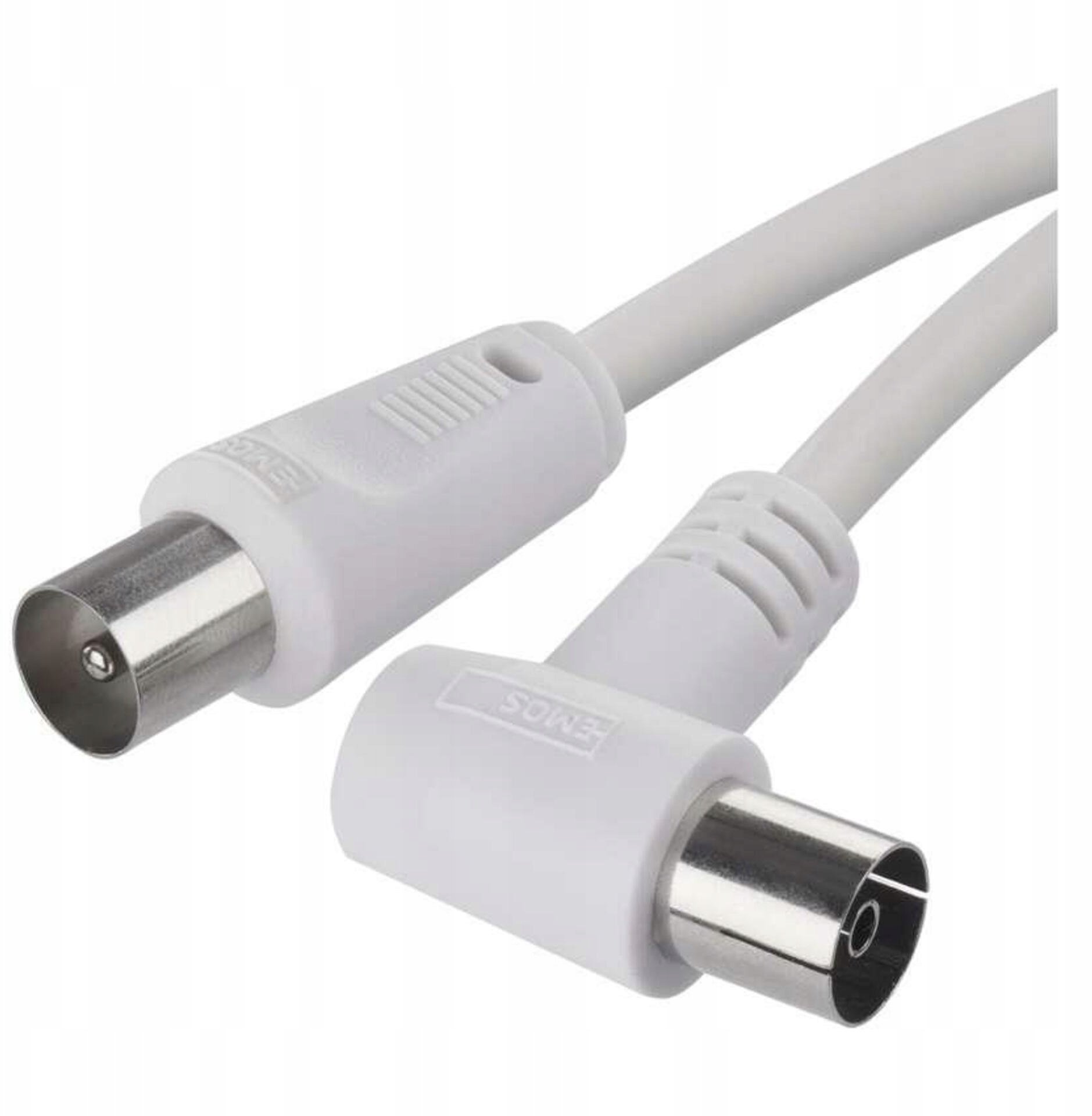 Kabel Hama Kabel antenowy koaksjalny 3.5m wtyczka coax - gniazdo zgięte białe EMOS S30310