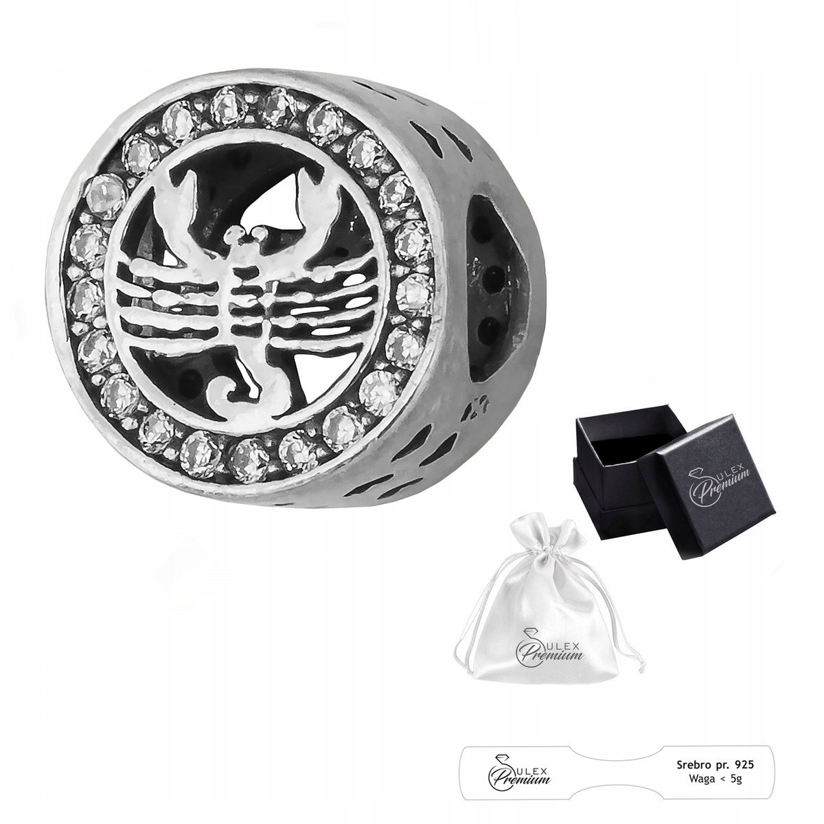 Charms srebro pr. 925 Element do Bransolet Modułowych Znak Zodiaku Skorpion