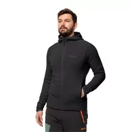 Kurtki męskie - Męski polar Jack Wolfskin BAISELBERG HOODED FZ M phantom - XXL - miniaturka - grafika 1