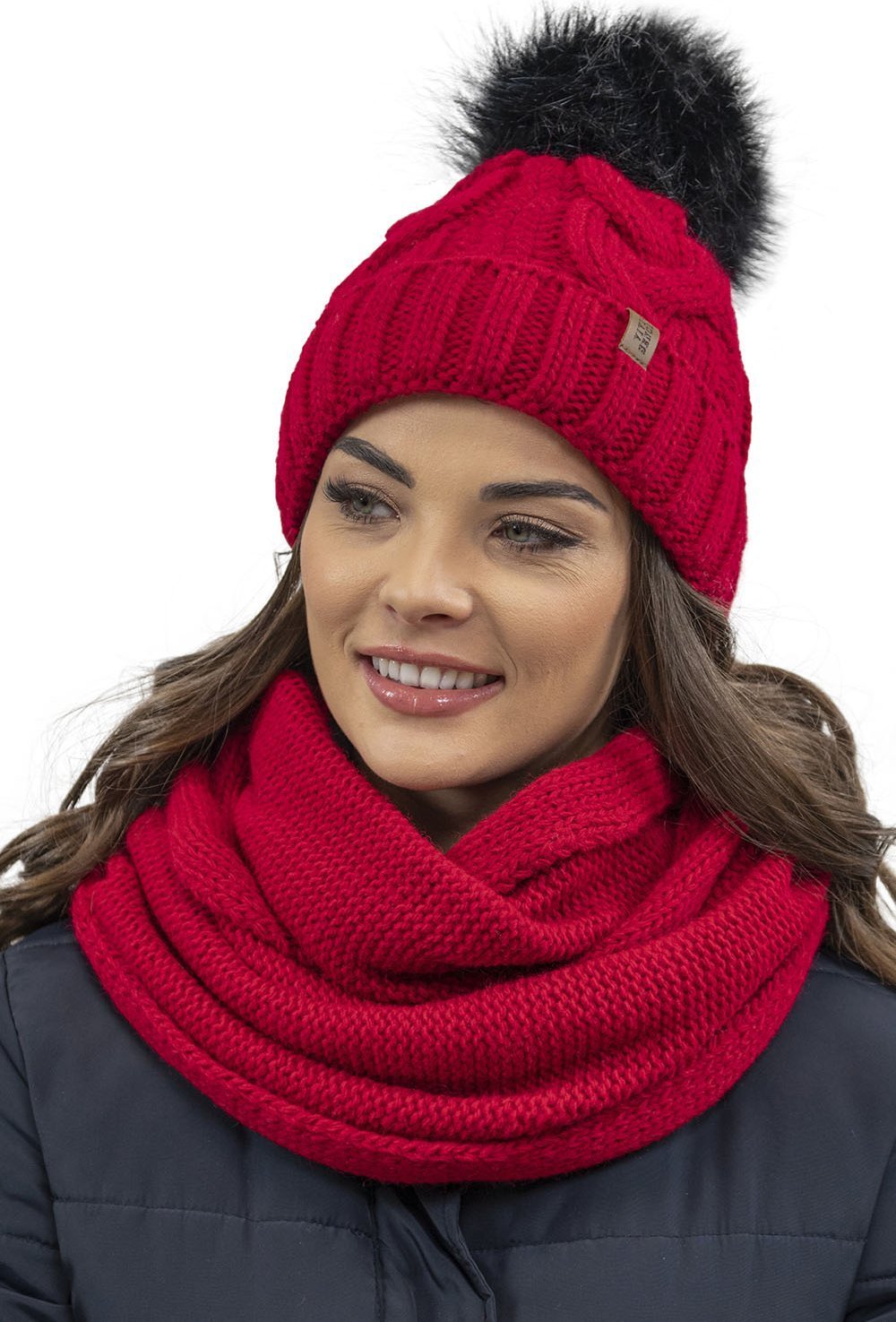 Vivisence Vivisence 7014Kmpl czerwony UNI Komplet czapka+komin