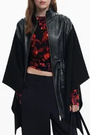 Koszulki i topy damskie - DESIGUAL PONCHO DAMSKI CZARNY - miniaturka - grafika 1