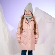 Kurtki i płaszcze dla dziewczynek - Sinsay - Płaszcz z kapturem - Różowy - miniaturka - grafika 1
