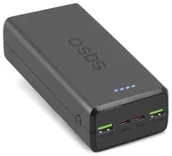 Powerbanki - SBS TTBB30000PD20K 30000 mAh 2 x USB-C 2 x USB-A - czarny - miniaturka - grafika 1