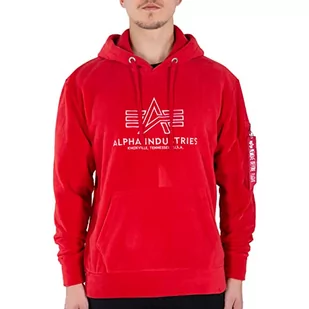 ALPHA INDUSTRIES Męska bluza z kapturem Basic Polar Fleece Speed red, czerwony, L - Bluzy męskie - miniaturka - grafika 1