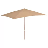 Parasole ogrodowe - vidaXL Parasol ogrodowy na drewnianym słupku, 200x300 cm, taupe vidaXL - miniaturka - grafika 1