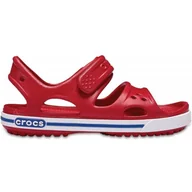 Sandały damskie - Crocs sandały dla dzieci Crocband II Sandal PS Kids czerwono-niebieskie - miniaturka - grafika 1