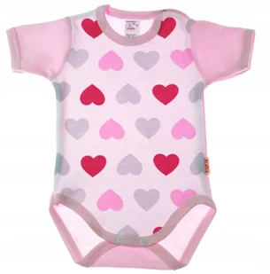 Body KRÓTKI rękaw 100% Bawełna SERCA DUŻE r 68 KLEKLE - Body dla niemowląt - miniaturka - grafika 1