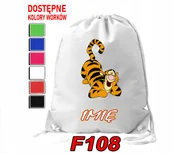 Torby szkolne - WOREK SZKOLNY NA WF SPORTOWY NA BUTY KUBUŚ PUCHATEK BINK KRÓLIK-IMIĘ - miniaturka - grafika 1