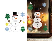 Ozdoby bożonarodzeniowe - Dekoracja na okno Bałwanek na Boże Narodzenie - miniaturka - grafika 1