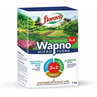 Wapno granulowane 3w1 z kwasami humusowymi i pożytecznymi mikroorganizmami karton 1 kg Florovit Mikroflora - Nawozy ogrodnicze - miniaturka - grafika 1