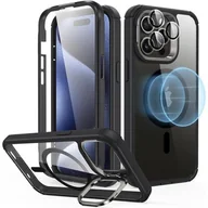 Etui i futerały do telefonów - Etui ESR Armor Tough Kickstand HaloLock Magsafe do Apple iPhone 15 Pro Przezroczysto-czarny - miniaturka - grafika 1