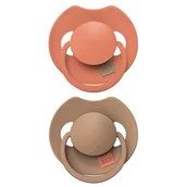 Smoczki uspokajające - Lovi Smoczek silikonowy dynamiczny 18m+ Prime Granola/orange 2 szt. - miniaturka - grafika 1