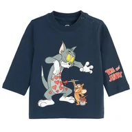 Bluzki dla chłopców - Cool Club, Bluzka chłopięca z długim rękawem, granatowa, Tom & Jerry - miniaturka - grafika 1