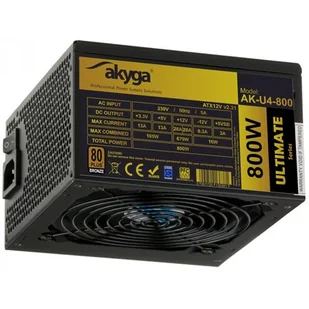 Akyga Zasilacz ATX 800W Ultimate AK-U4-800 80+ Bronze APFC Fan12cm AK-U4-800 - Zasilacze komputerowe - miniaturka - grafika 1