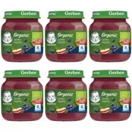 Desery dla dzieci - Gerber Organic Deserek jabłko jagoda dla niemowląt po 4 miesiącu Zestaw 6 x 125 g Bio - miniaturka - grafika 1