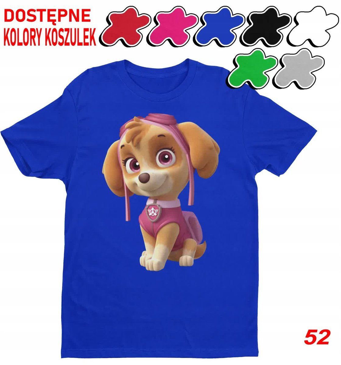 Dziecięca Koszulka Z Nadrukiem Duży Wybór Psi Patrol Chase Skye -M 134-140