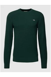 Sweter z dzianiny z wyhaftowanym logo - Gant - Swetry męskie - miniaturka - grafika 1